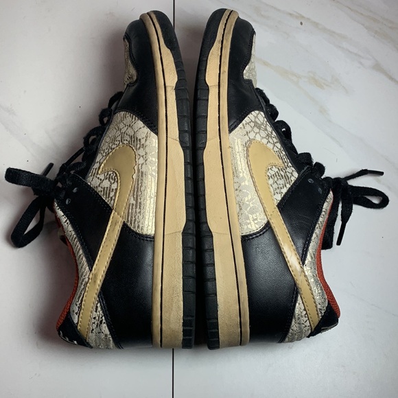 Nike Dunk Low Black Linen Terra Cotta 313699-021 US 7 W - Picture 4 of 11